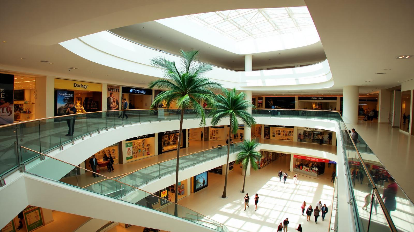Interior de un centro comercial en Santiago, República Dominicana